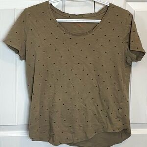 Joe Fresh Khaki Star-Patterned Short Sleeve Top